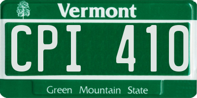 VT license plate CPI410
