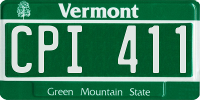 VT license plate CPI411