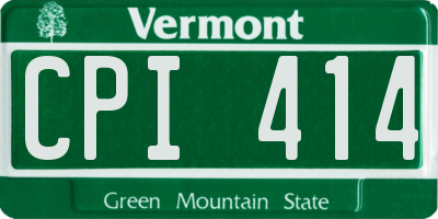VT license plate CPI414