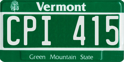 VT license plate CPI415