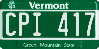VT license plate CPI417