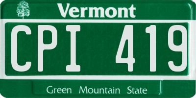 VT license plate CPI419