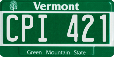 VT license plate CPI421