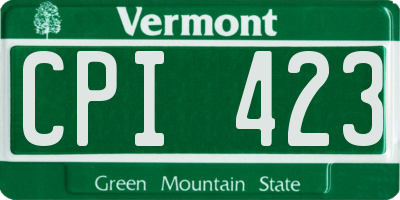 VT license plate CPI423