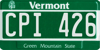 VT license plate CPI426