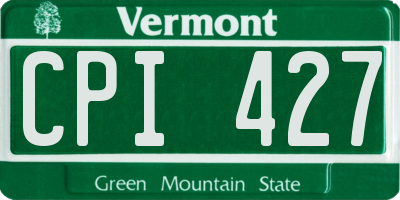 VT license plate CPI427
