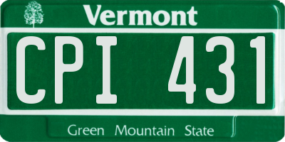 VT license plate CPI431