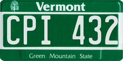 VT license plate CPI432