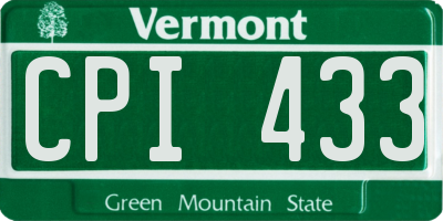 VT license plate CPI433