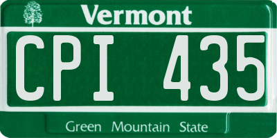 VT license plate CPI435