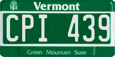 VT license plate CPI439