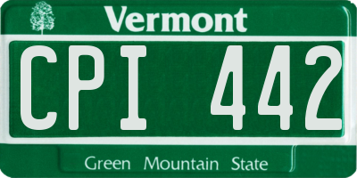 VT license plate CPI442