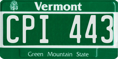 VT license plate CPI443