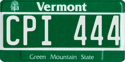 VT license plate CPI444