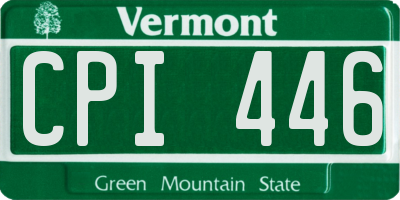 VT license plate CPI446