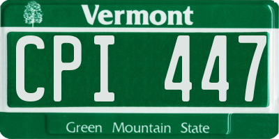 VT license plate CPI447