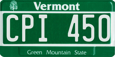 VT license plate CPI450