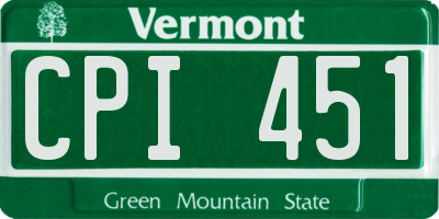 VT license plate CPI451