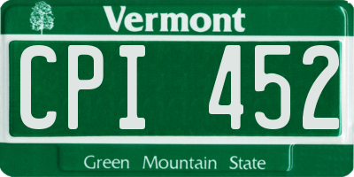 VT license plate CPI452