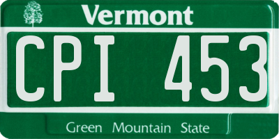 VT license plate CPI453