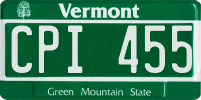 VT license plate CPI455