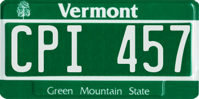 VT license plate CPI457