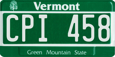 VT license plate CPI458