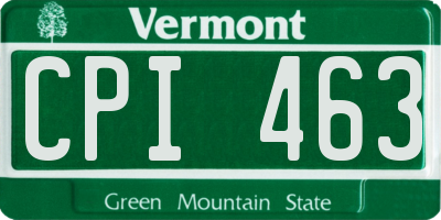 VT license plate CPI463