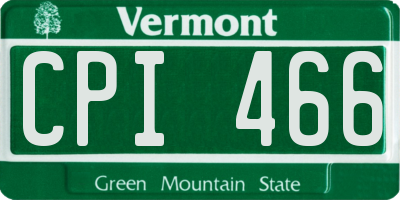 VT license plate CPI466