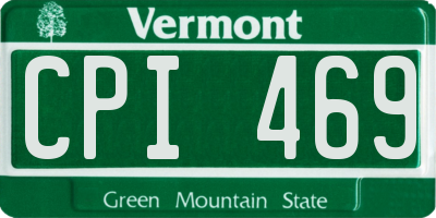 VT license plate CPI469