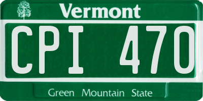 VT license plate CPI470