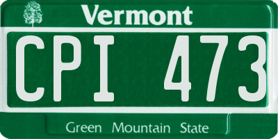 VT license plate CPI473