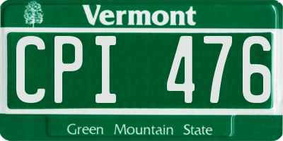 VT license plate CPI476