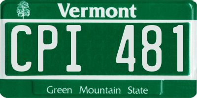 VT license plate CPI481