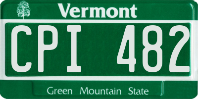 VT license plate CPI482
