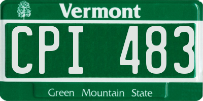 VT license plate CPI483