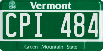 VT license plate CPI484