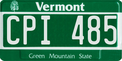 VT license plate CPI485