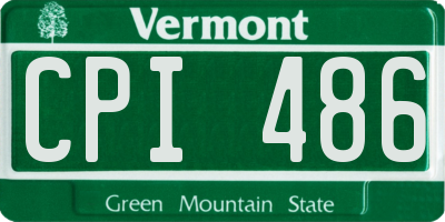 VT license plate CPI486