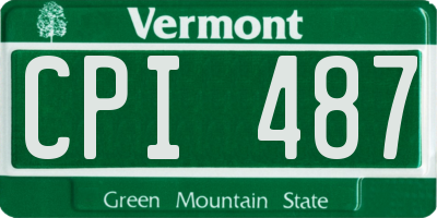VT license plate CPI487