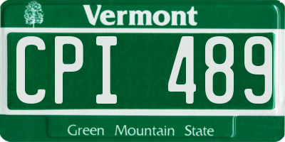 VT license plate CPI489