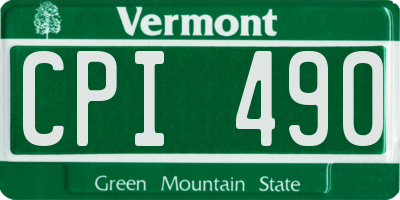 VT license plate CPI490