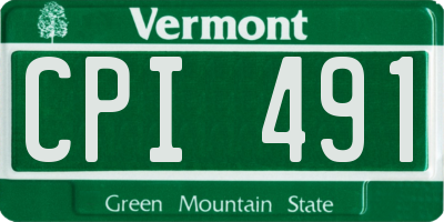 VT license plate CPI491