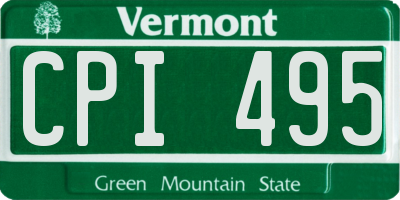 VT license plate CPI495
