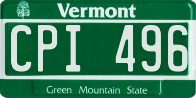 VT license plate CPI496