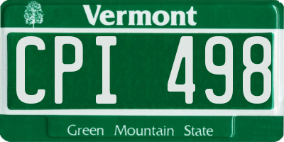VT license plate CPI498