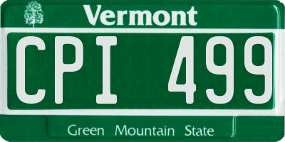 VT license plate CPI499