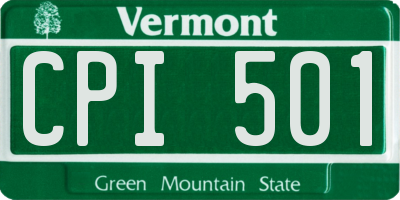 VT license plate CPI501