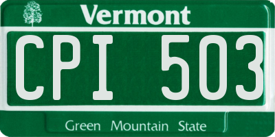 VT license plate CPI503