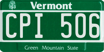 VT license plate CPI506